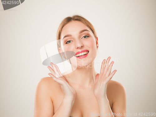 Image of Beautiful Girl face. Perfect skin