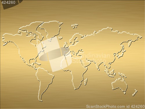 Image of gold world map