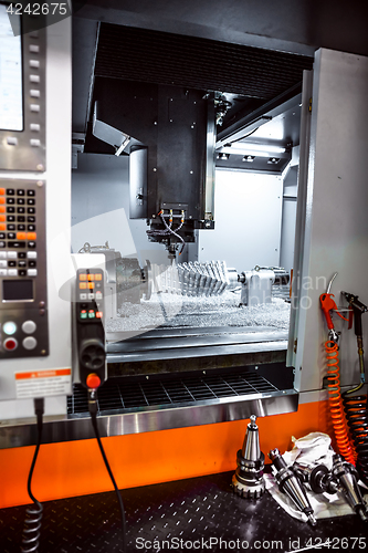 Image of Metalworking CNC milling machine.