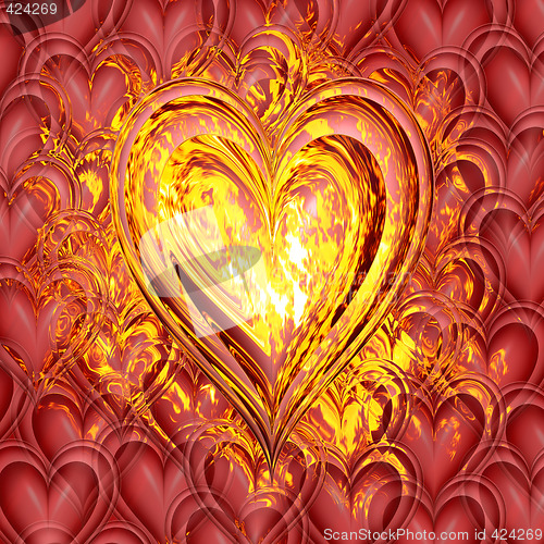 Image of heart on fire