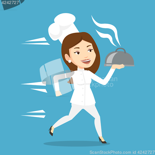 Image of Running chef cook vector illustration.