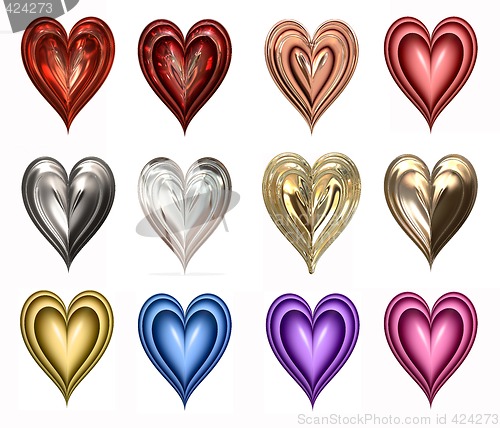 Image of twelve hearts