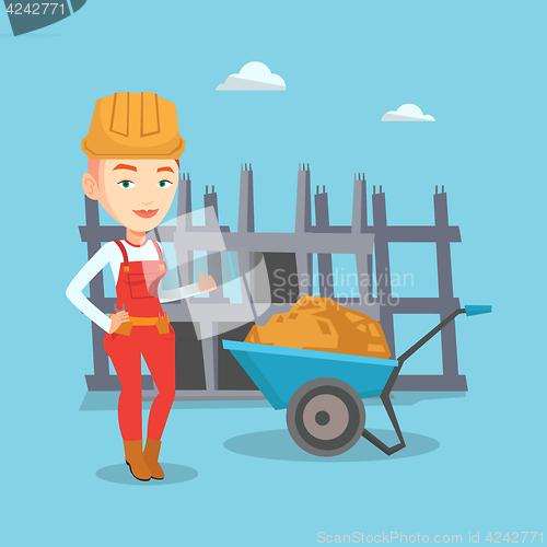 Image of Builder giving thumb up vector illustration.