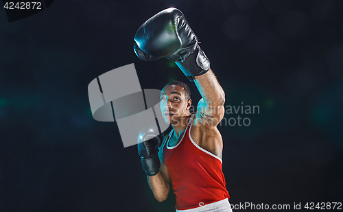 Image of Afro american male boxer.