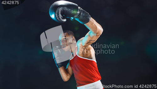 Image of Afro american male boxer.