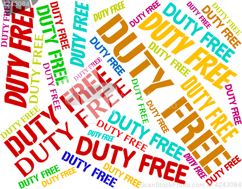 Image of Duty Free Shows Tax Words And Vat