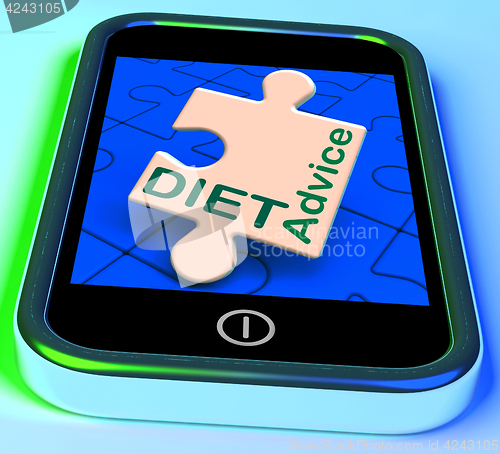 Image of Diet Advice On Smartphone Showing Advisory Text Messages