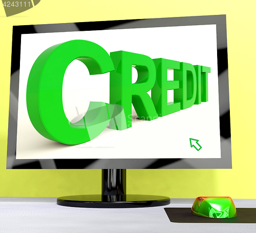 Image of Credit Word On Computer Shows Financial Loan