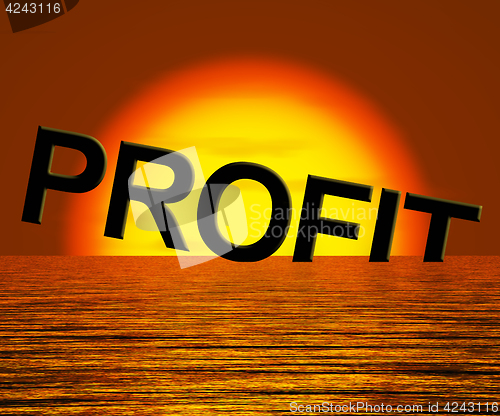 Image of Profit Word Sinking As Symbol for Unprofitable Business And Fail