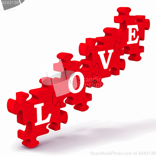 Image of Love Puzzle Showing Couples In Love