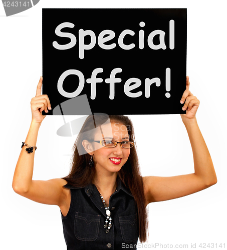 Image of Special Offer Board Shows Discount Bargain Product