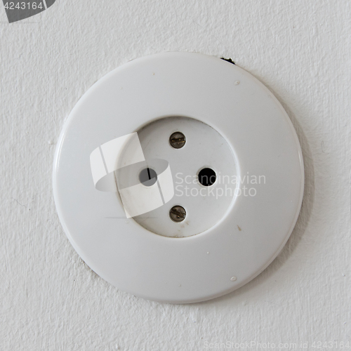 Image of White power outlet, isolated