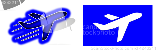 Image of Airplane isolated - Blue