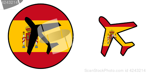 Image of Nation flag - Airplane isolated - Spain