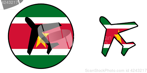 Image of Nation flag - Airplane isolated - Suriname