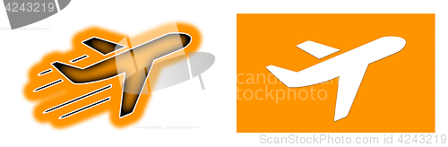 Image of Airplane isolated - Orange