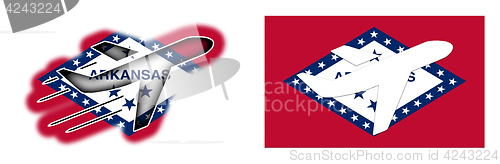 Image of Nation flag - Airplane isolated - Arkansas