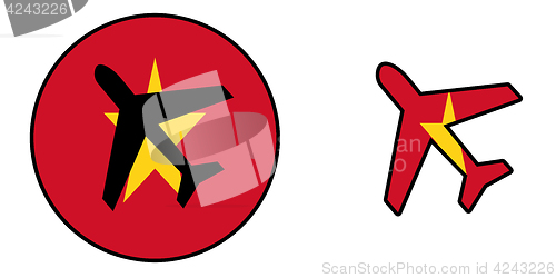 Image of Nation flag - Airplane isolated - Vietnam