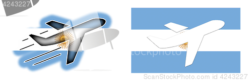 Image of Nation flag - Airplane isolated - Argentina