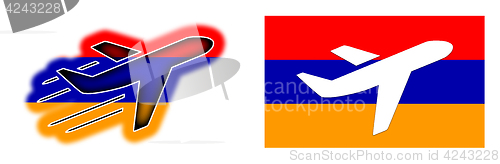 Image of Nation flag - Airplane isolated - Armenia