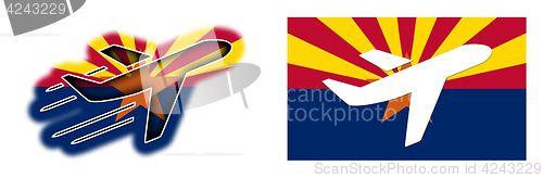 Image of Nation flag - Airplane isolated - Arizona