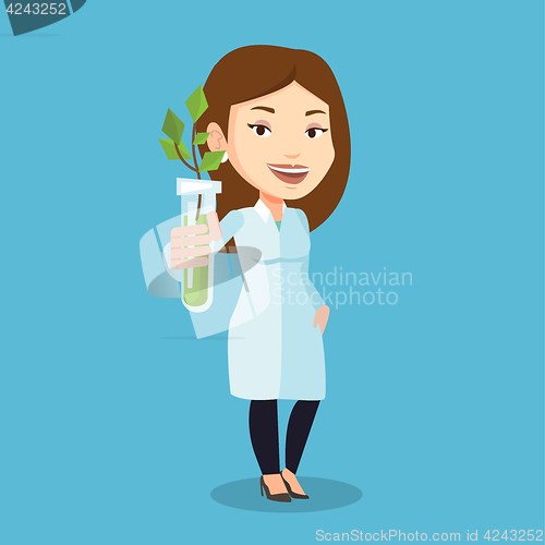 Image of Scientist with test tube vector illustration.