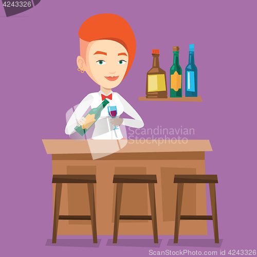 Image of Bartender standing at the bar counter.