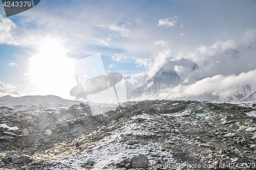 Image of Rocky terrain and fog