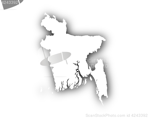 Image of Map of Bangladesh with shadow