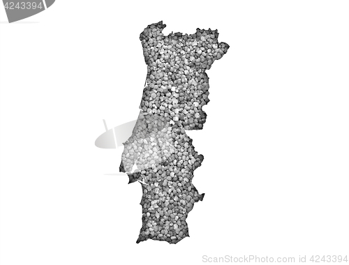 Image of Map of Portugal on poppy seeds