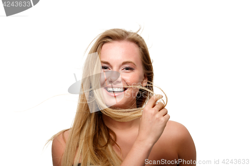 Image of Young model on white background