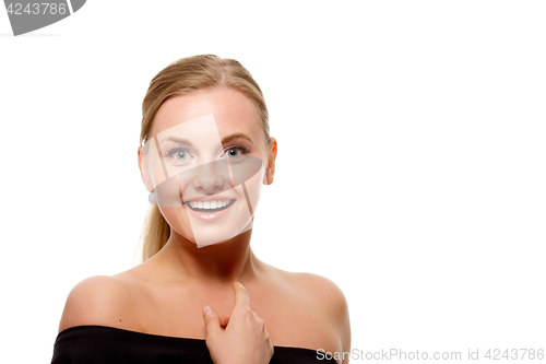 Image of Young girl on blank background