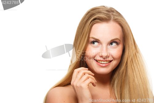 Image of Portrait of young long-haired girl