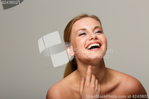 Image of Beautiful model with bare shoulders