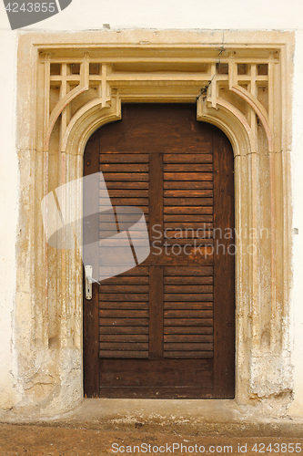 Image of detailed entrance of old church