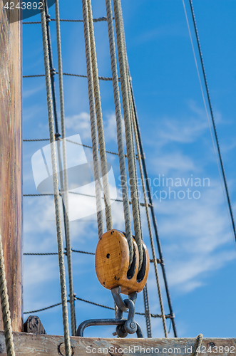 Image of Standing rigging on an old ship