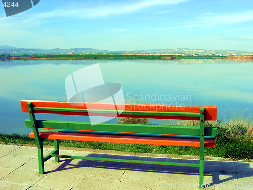 Image of Bench with a view. Larnaca. Cyprus