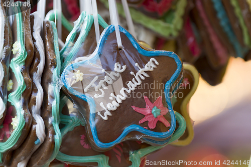 Image of Gingerbread Hearts on german christmas market