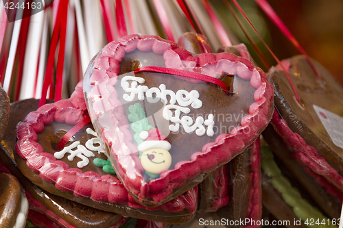 Image of Gingerbread Hearts on german christmas market