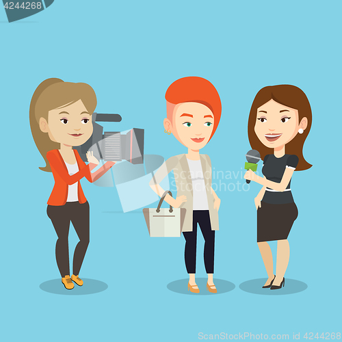 Image of TV interview vector illustration.