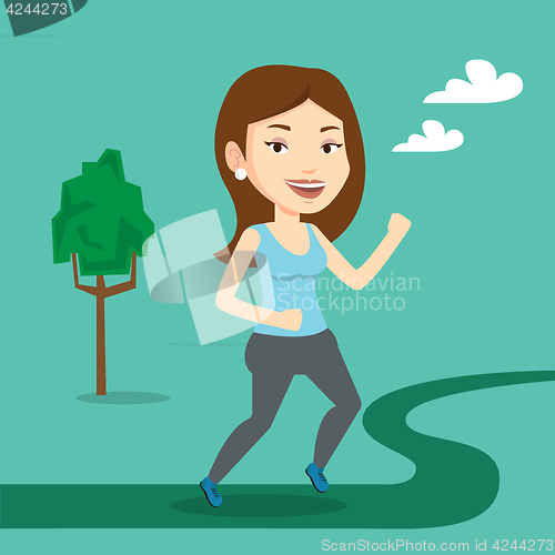 Image of Young woman running vector illustration.
