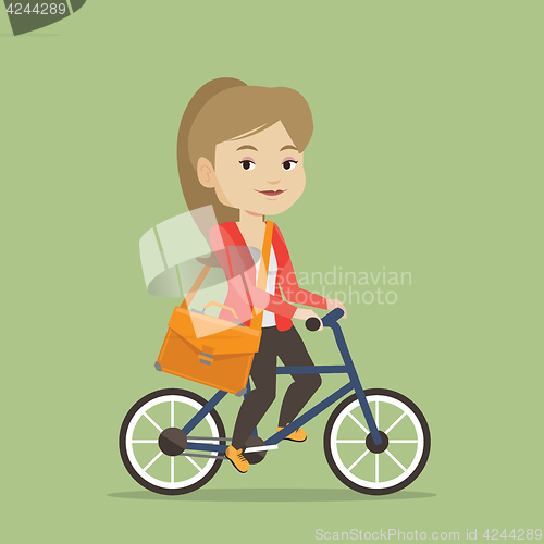 Image of Man riding bicycle vector illustration.