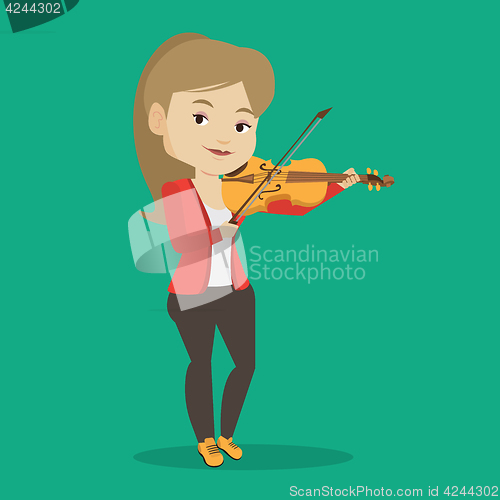 Image of Woman playing violin vector illustration.