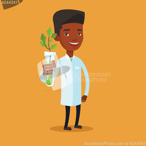 Image of Scientist with test tube vector illustration.