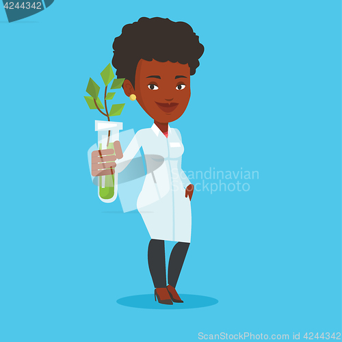 Image of Scientist with test tube vector illustration.