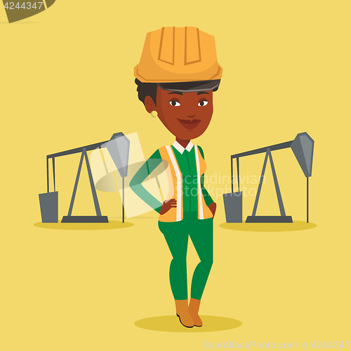 Image of Cnfident oil worker vector illustration.