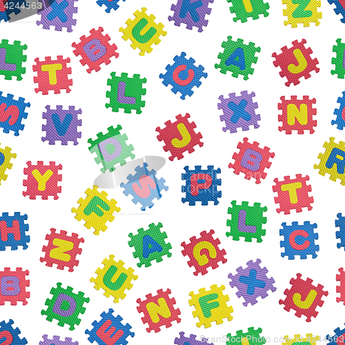 Image of Seamless pattern of colorful alphabet blocks