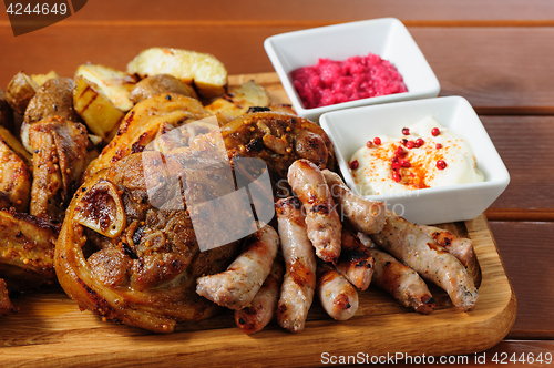 Image of Big grilled meat and vegetables board