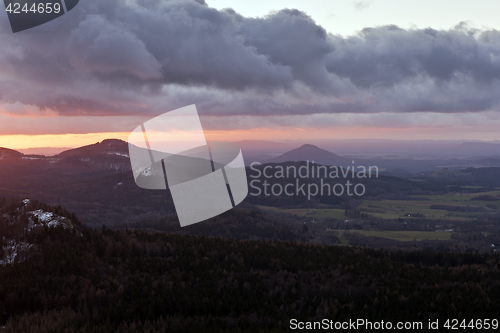 Image of Mountain and sunset