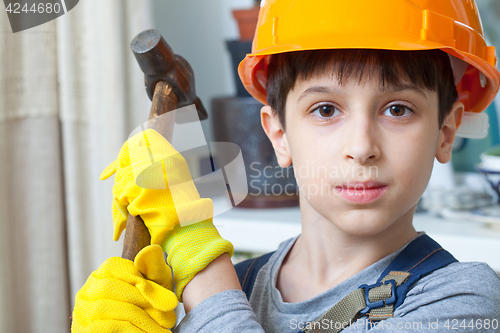 Image of Boy in the image of a builder